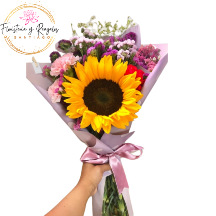 MARAVILLOSO GIRASOL CON FOLLAJE